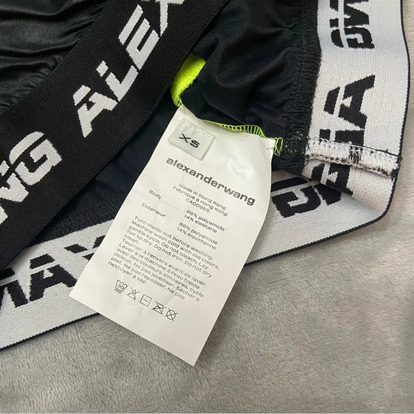 New! Alexander Wang Wash & Go Satin Jersey Logo Elastic Crop Top 27280 - Picture 6 of 8